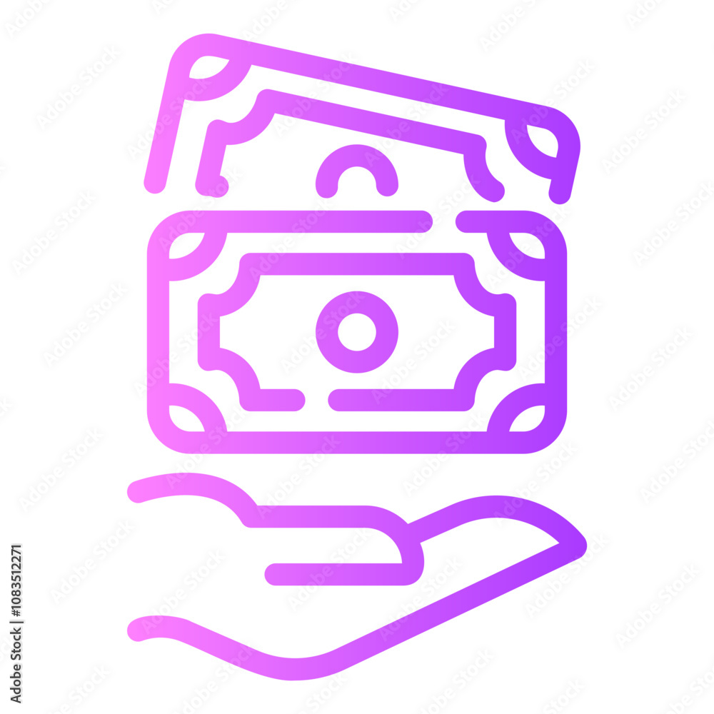 Obraz premium money Line Gradient Icon