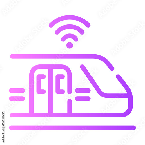 train Line Gradient Icon