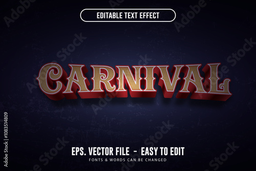 Editable text effect vintage carnival photo