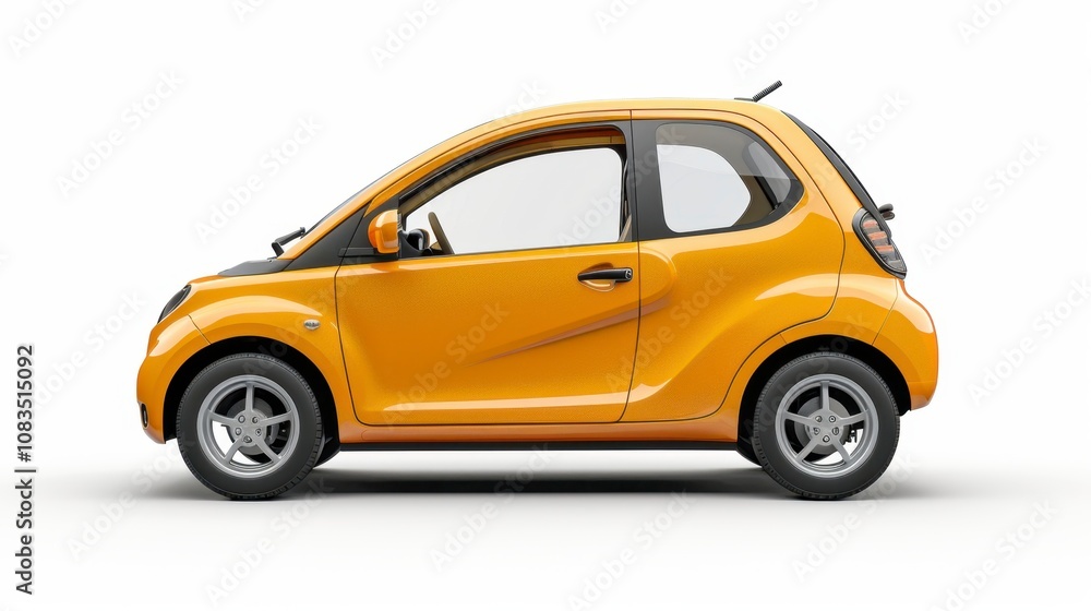 Obraz premium A compact city car with small body design, isolated on a white background