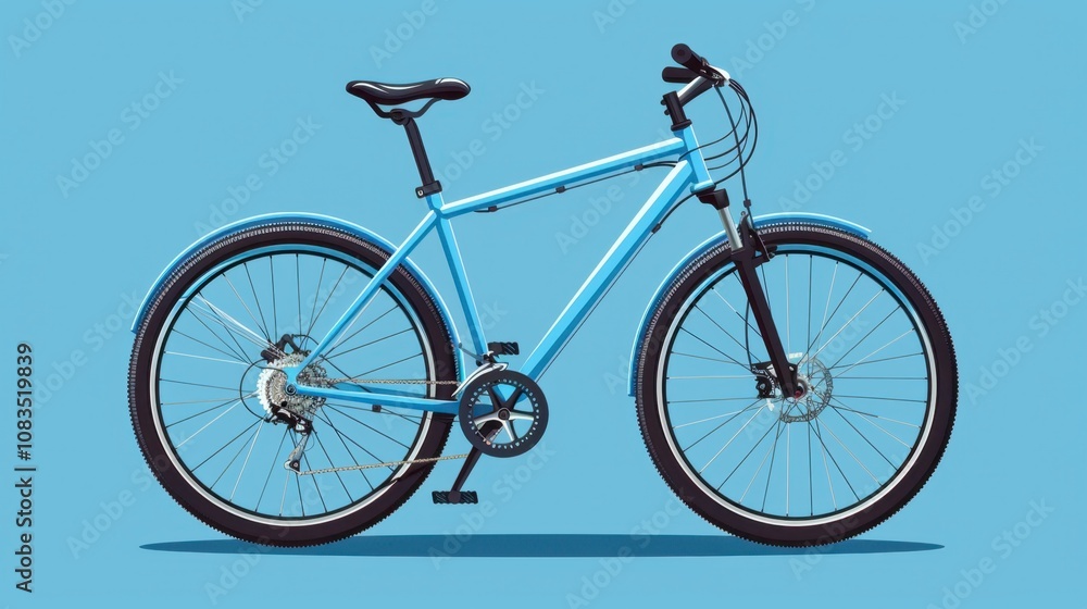 Fototapeta premium A modern bicycle with a mountain bike design, isolated on white background