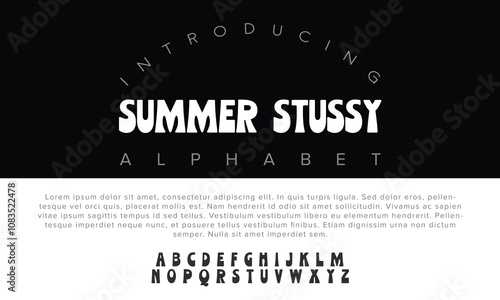 Luxury Summer Stussy alphabet letters font for logo