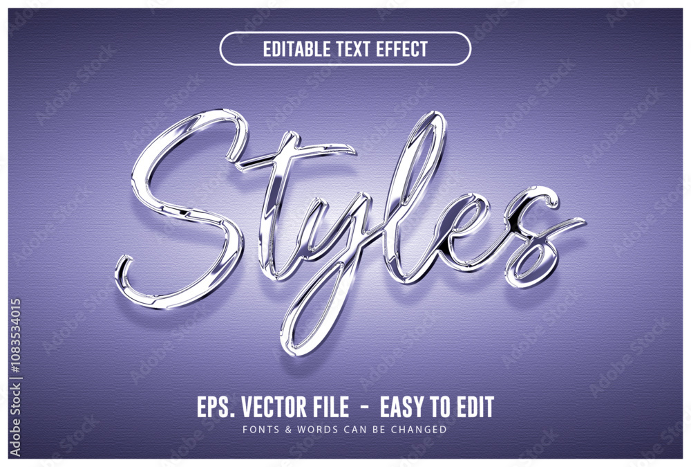 © Pandawa_Std - 3d Chrome glossy editable text effect