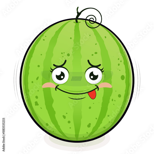 watermelon doubt face cartoon cute