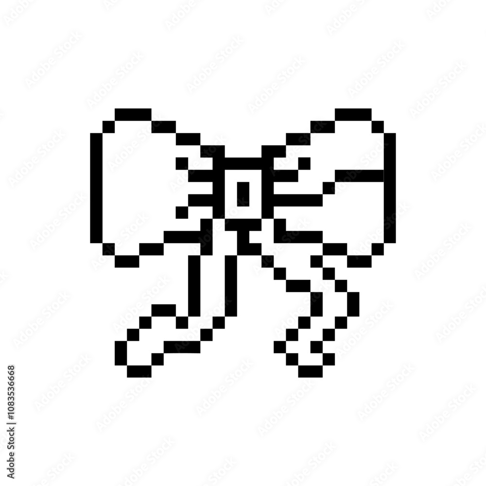Fototapeta premium cute ribbon coquette pixel art