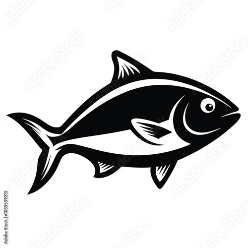 Solid color halibut animal vector design