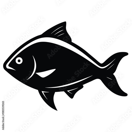 Solid color halibut animal vector design