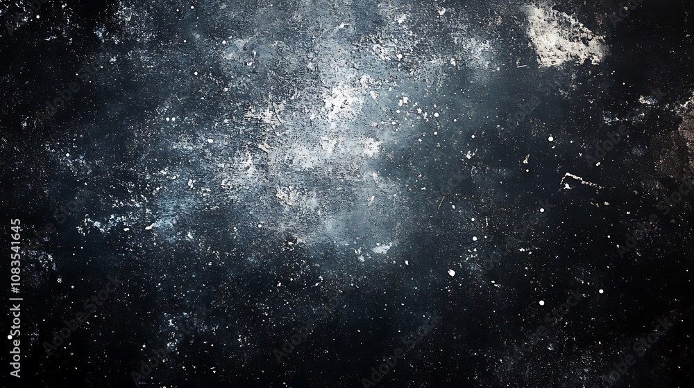 Obraz premium Dark black background with small white dots splatter