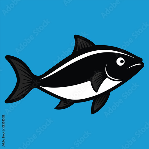 Solid color halibut animal vector design