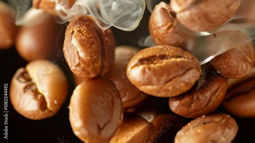 Wallpaper Mural Aromatic Freshly Roasted Coffee Beans Exploring Rich Brown Texture and Smoke in Brewing Culture Torontodigital.ca