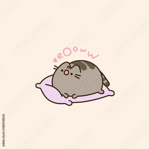 Pusheen cat meow vector illustration