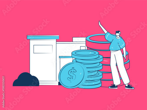 Home loan flat vector concept operation illustration
