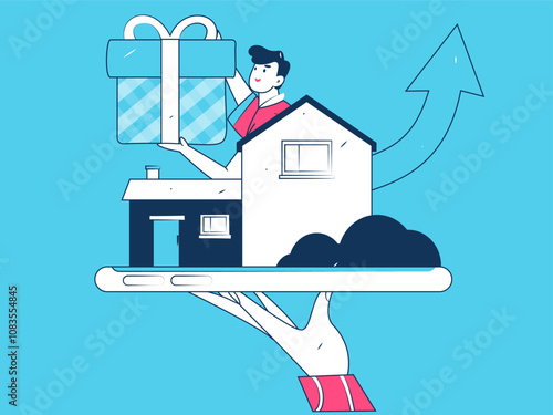 Home loan flat vector concept operation illustration
