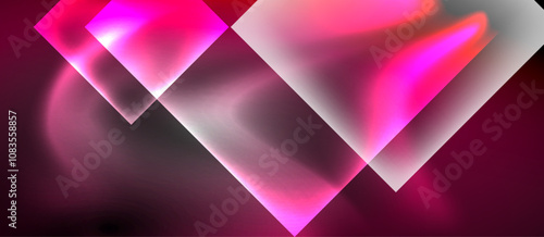 Dark neon colors with glass square shapes