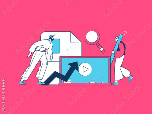 Education and learning people flat vector concept hand drawn illustration
