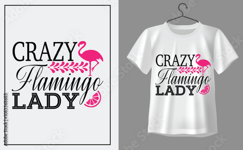 Crazy flamingo lady day t shirt design,