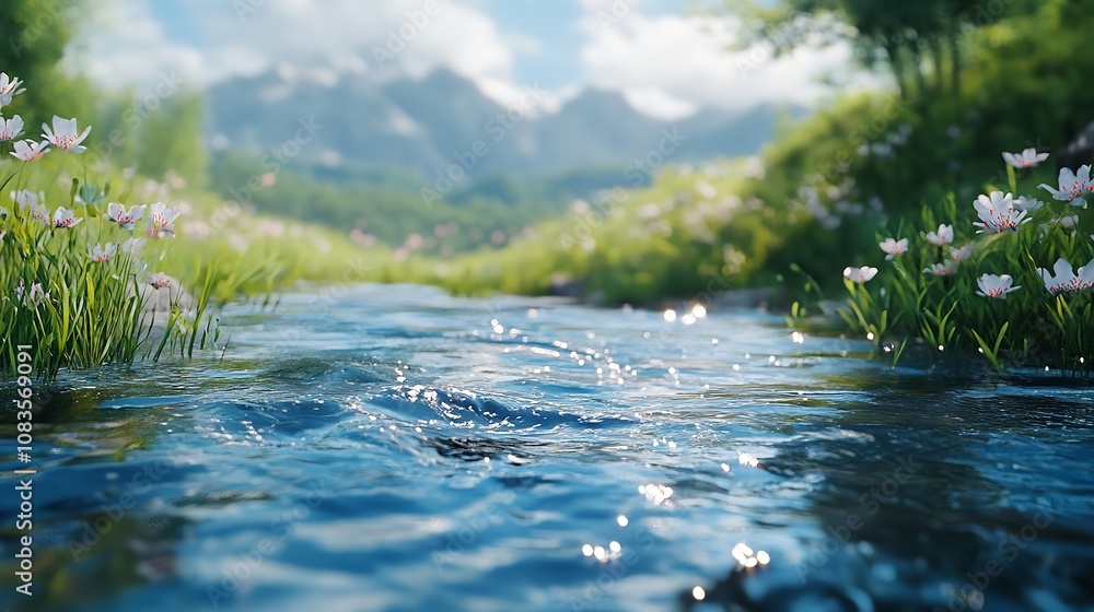 Fototapeta premium Rain drops on water
