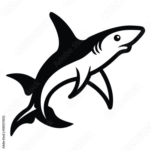 Solid color Hammerhead Shark animal vector design