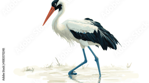 illustration of a stork ciconia  bird