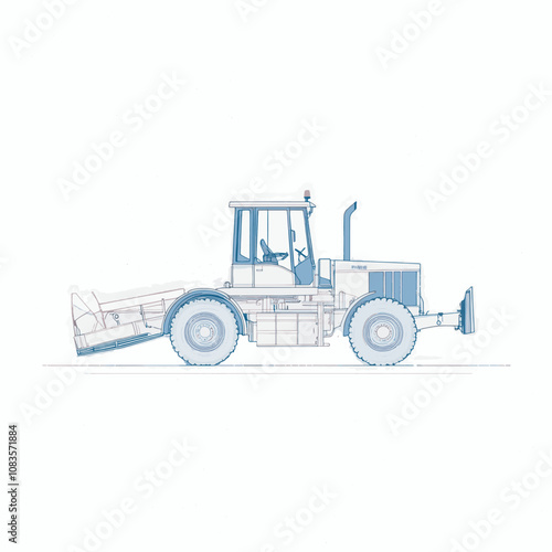 side view of a minimalist grader simple vector