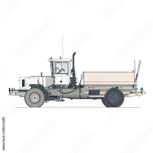 side view of a minimalist grader simple vector