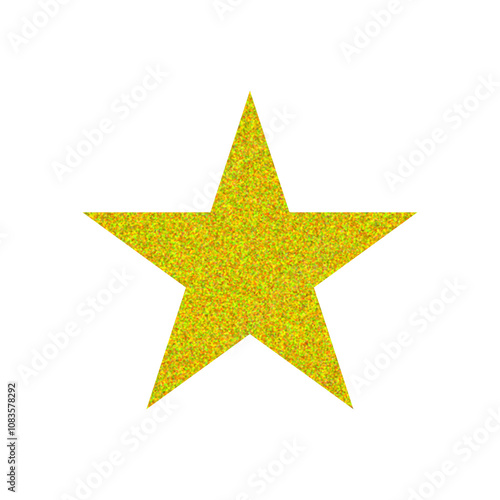 Five pointed yellow glitter star