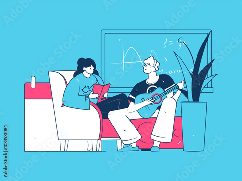 Education and learning people flat vector concept hand drawn illustration
