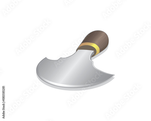 vector design of a sharp object similar to an ax made of steel called an osborne round knife which is usually used to cut objects