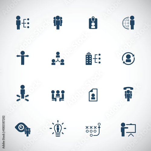 Universal business management and human resources icon set. Universal icons for web and mobile. Vector.