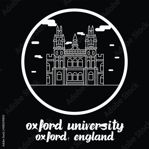 Circle Icon Oxford University. Vector Illustration