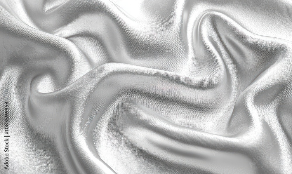 Fototapeta premium Abstract Texture of Wrinkled White Satin Fabric