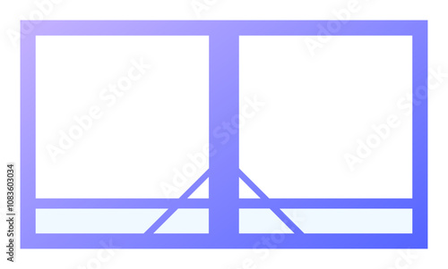 Landscape frame for video media player interface. Online stream futuristic technology style.