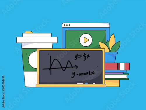 Education and learning people flat vector concept hand drawn illustration
