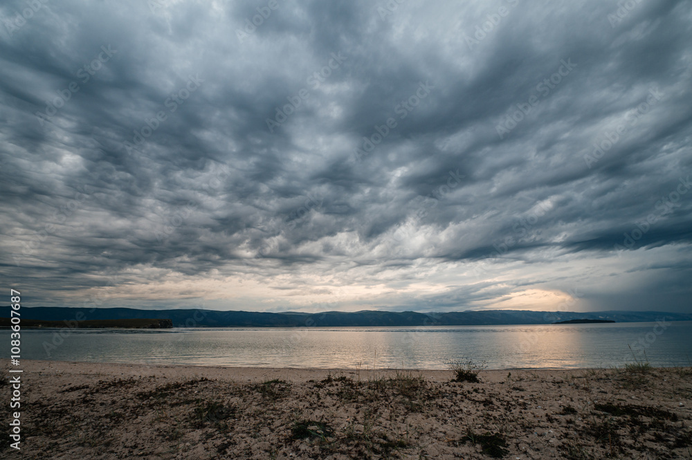 Fototapeta premium cloudy weather over Lake Baikal