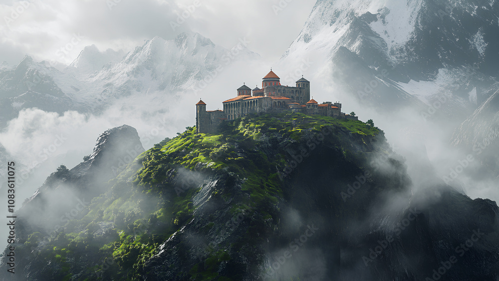 Naklejka premium castle in the mountains