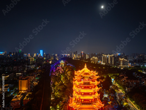 Summer scenery of Yellow Crane Tower Park in Wuhan photo