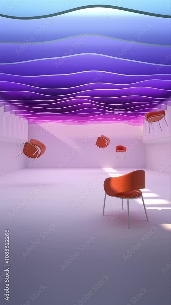 Parametric interior design in a vertical format, Looping animation, 3k ...
