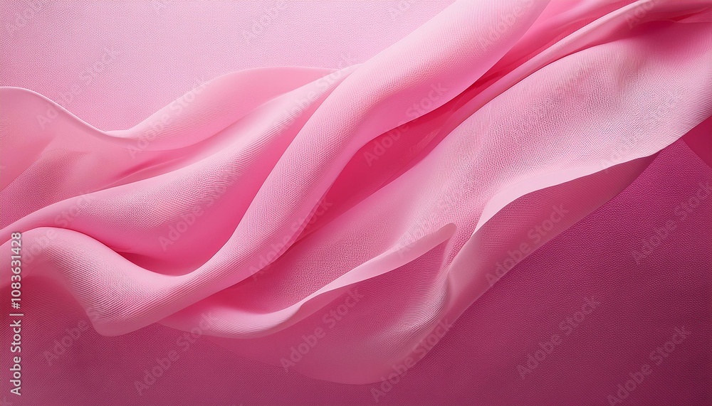 Obraz premium ピンク色と白の透明感のある素材の層になった抽象的なデザインの背景画像（Background image of an abstract design layered with pink and white transparent materials） 