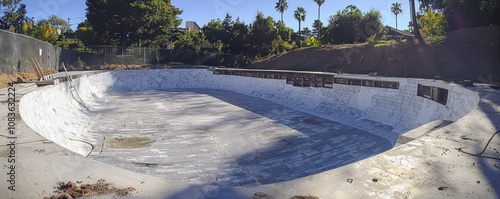 Complete pool replastering with tiling. photo