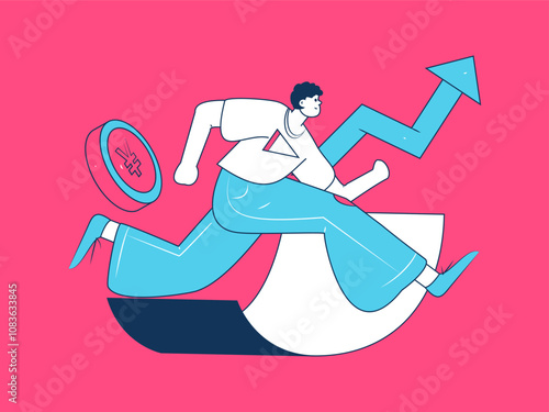 Internet financial management investment flat vector concept operation hand drawn illustration
