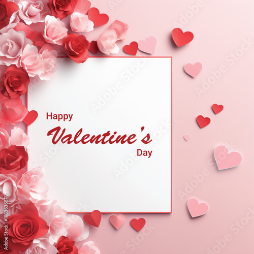 Valentines day background with heart balloons