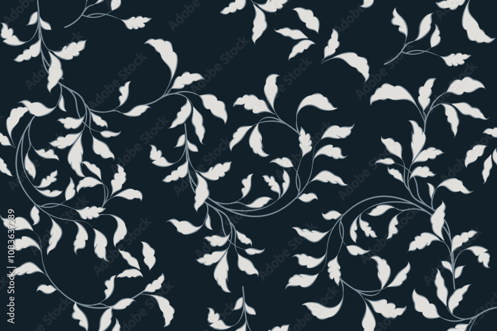Fototapeta premium Hand drawn petal flowers, seamless patterns with floral for fabric, textiles, clothing, wrapping paper, cover, banner, interior decor, abstract backgrounds.