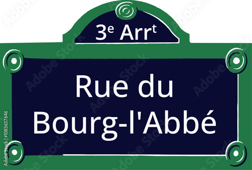 3e Arrt, Elegant Parisian Street Sign photo