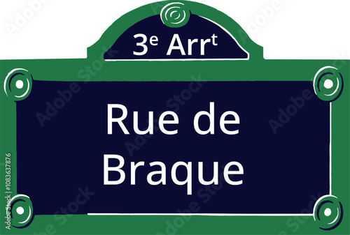 3e Arrt, Elegant Parisian Street Sign photo