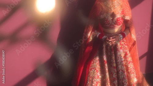 A Slow Motion Shot of an Indian Bride showing her Bridal Jewellery at her Indian Wedding in India
