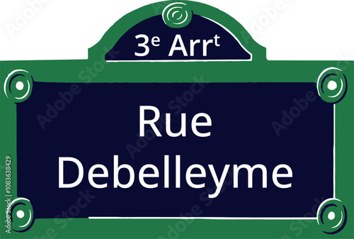 3e Arrt, Elegant Parisian Street Sign photo