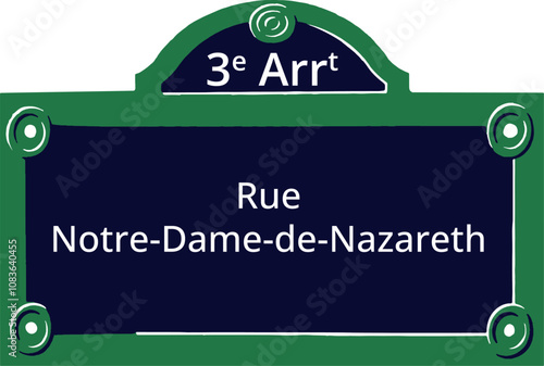 3e Arrt, Elegant Parisian Street Sign photo