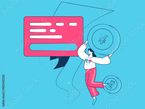 Internet financial management investment flat vector concept operation hand drawn illustration
