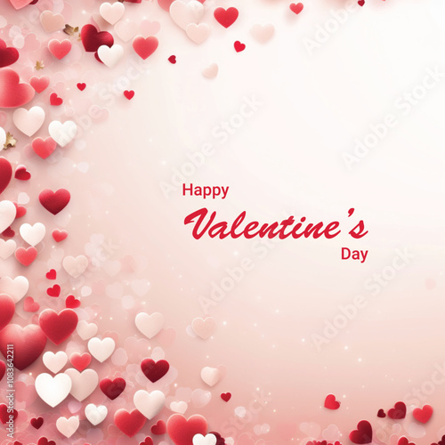Valentines day background with heart balloons
