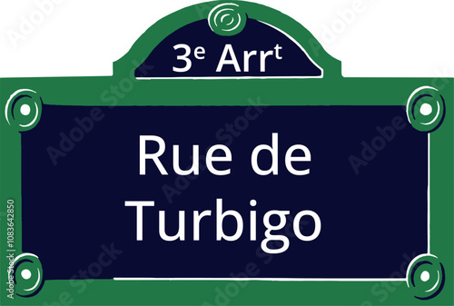 3e Arrt, Elegant Parisian Street Sign photo